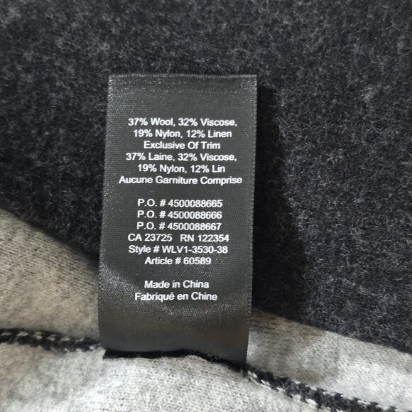 Babaton Lance Cardigan Womens L Gray LS Wool Blend Open Front Pockets Lagenlook - Picture 12 of 16